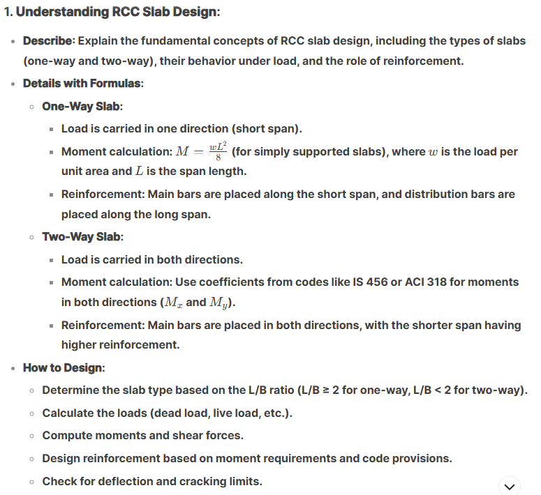 Reinforced Concrete (RCC) Slabs