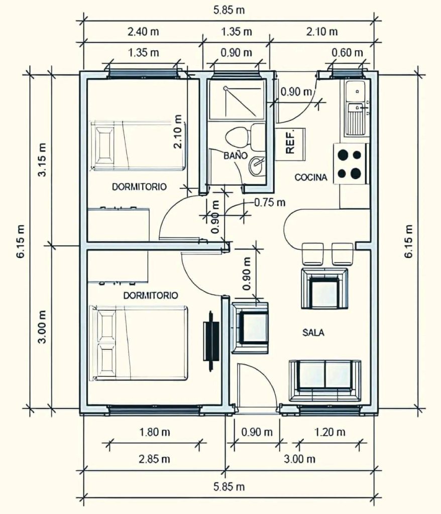 House Floor Plan Overall Layout and Dimensions